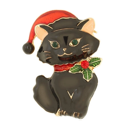 Fashion Pin Santa Claus Star Elk Alloy Plating Rhinestones Women'S Brooches