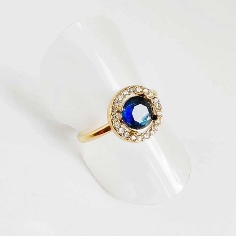 304 Stainless Steel Titanium Steel 18K Gold Plated Minimalist Round Oval Rhinestones Zircon Open Rings