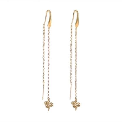 1 Pair Minimalist Classic Style Hexagram Moon Polishing Plating Inlay 304 Stainless Steel Zircon 18K Gold Plated Drop Earrings