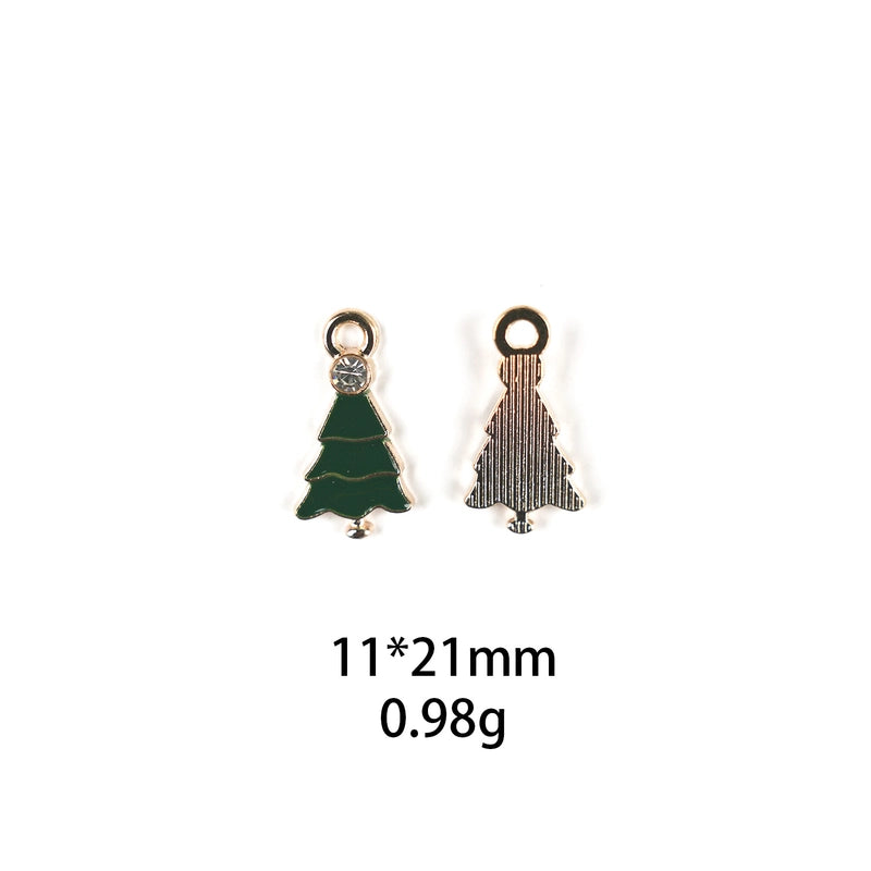 10 PCS/Package Zinc Alloy Christmas Tree Santa Claus Christmas Socks Pendant Jewelry Accessories