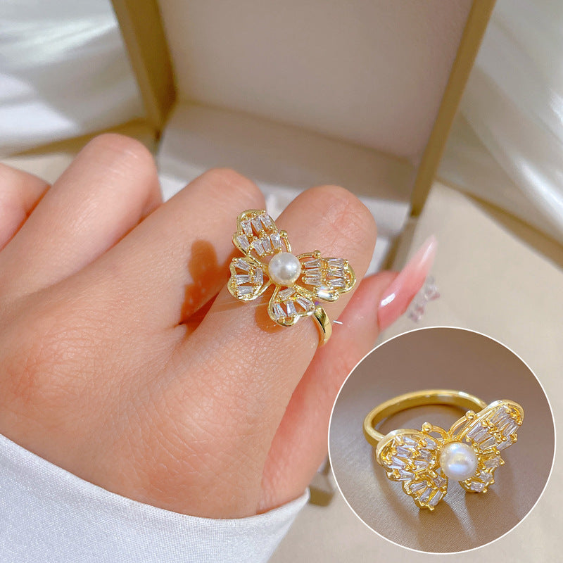 Moderate Luxury Women Crown Brass Rings