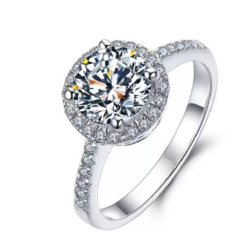 Copper Inlay Waves Heart Shape Crown Zircon Open Rings