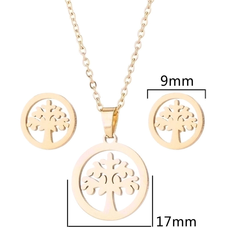 Fashion Heart Shape Butterfly Elephant 201 Stainless Steel 18K Gold Plated Earrings Necklace