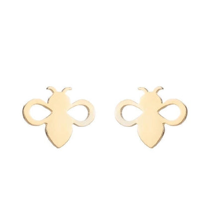 1 Pair Minimalist Animal Plating 304 Stainless Steel 18K Gold Plated Ear Studs