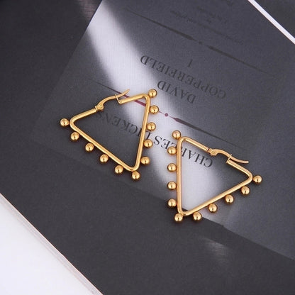 1 Pair INS Style Round Square Plating 201 Stainless Steel 18K Gold Plated Stainless Steel Earrings