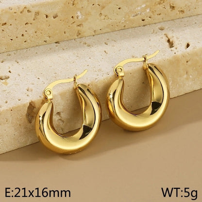 1 Pair Minimalist Geometric 304 Stainless Steel 18K Gold Plated Earrings Ear Studs