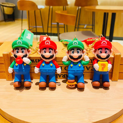 20 Pieces Cartoon Mario Keychain Trendy Car Pendant Couple Bag Charm Holiday Gift Pair