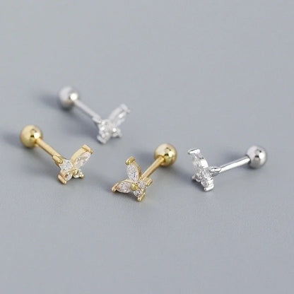 Minimalist Geometric Plating Gem Earrings Ear Studs