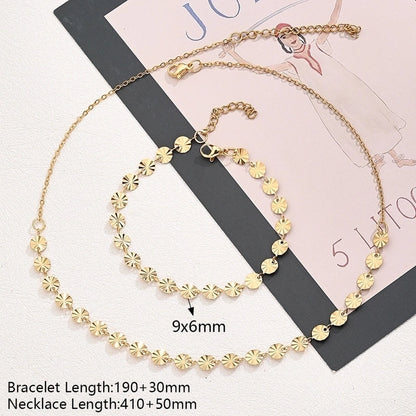 Casual Modern Style Minimalist Round Oval Simple 304 Stainless Steel 18K Gold Plated Handmade Polishing Plating Jewelry Set