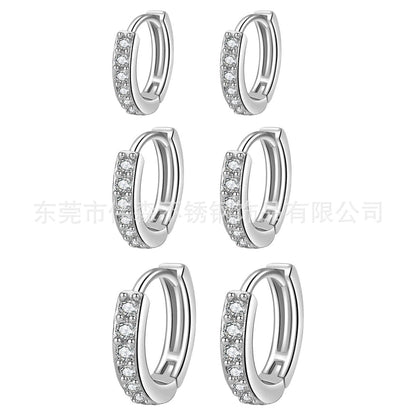 1 Piece Basic Modern Style Classic Style Geometric Plating Inlay Copper Zircon 18K Gold Plated Hoop Earrings