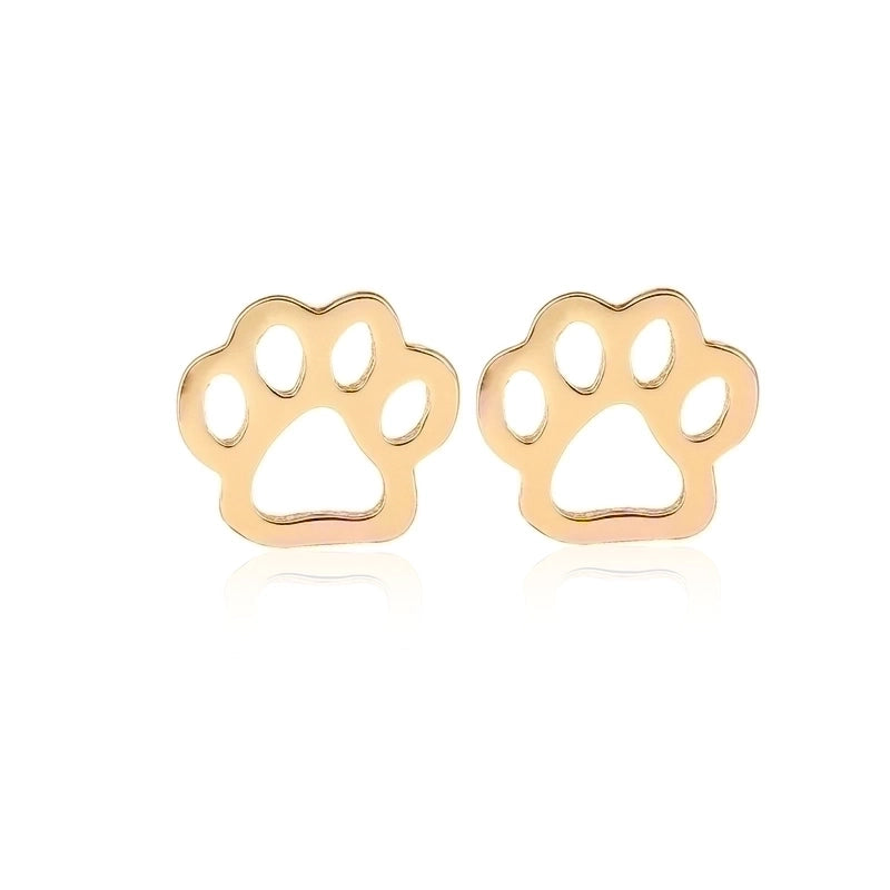 Minimalist Dog Cat Plating 304 Stainless Steel Stainless Steel Earrings