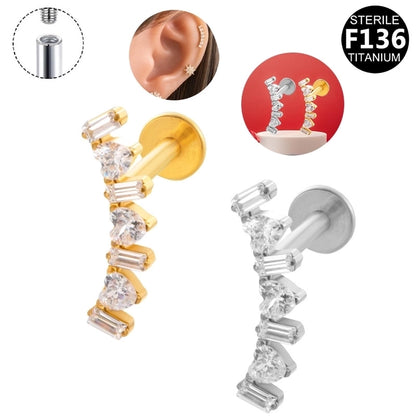 1 Piece Lip Rings Minimalist Snowflake Pure Titanium Plating Inlay Zircon White Gold Plated Silver Plated Lip Rings Ear Cartilage Rings & Studs