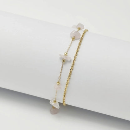 Elegant Beach Minimalist Geometric Crystal Gravel 18K Gold Plated Bracelets In Bulk