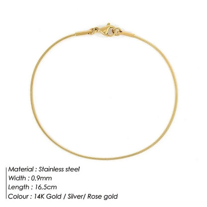 Minimalist Solid Color Stainless Steel Plating Bracelets