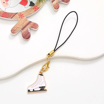 Cute Christmas Tree Snowman Snowflake Alloy Plating Christmas Bag Pendant Mobile Phone Chain