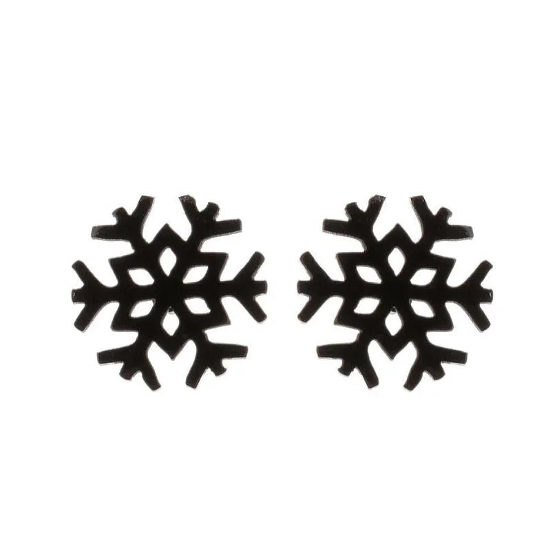 1 Pair Fashion Snowflake Plating 304 Stainless Steel 18K Gold Plated Ear Studs