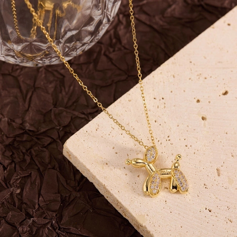 Titanium Steel Copper Leaf Heart Shape Pendant Necklace