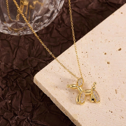 Titanium Steel Copper Leaf Heart Shape Pendant Necklace