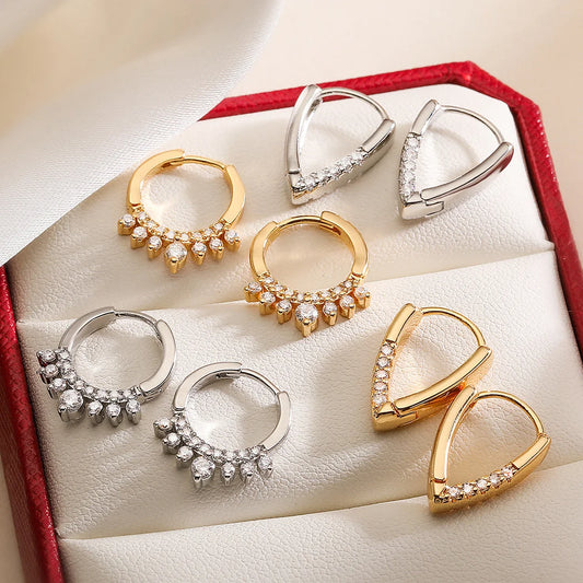 Circle Geometric Copper Inlay Earrings