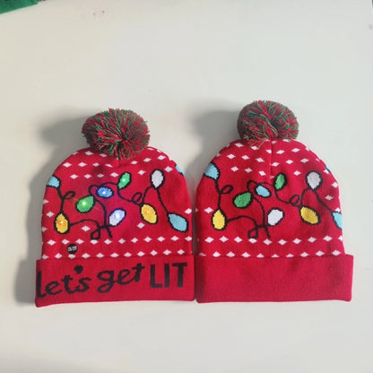 Kid'S IG Style Santa Claus Elk Pom Poms Wool Cap
