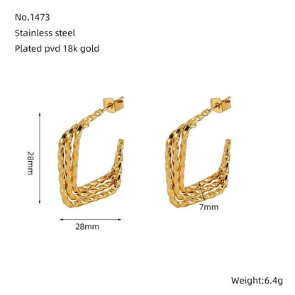 1 Pair Minimalist Classic Style Solid Color 304 Stainless Steel 18K Gold Plated Earrings Ear Studs