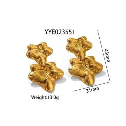 1 Pair IG Style Marine Style Modern Style Irregular Irregular Plating 304 Stainless Steel 316 Stainless Steel 18K Gold Plated Ear Studs