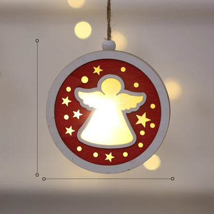 Christmas Minimalist Classic Style Christmas House Christmas Tree Wood Party Festival Hanging Ornaments Decorations Hanging Ornaments