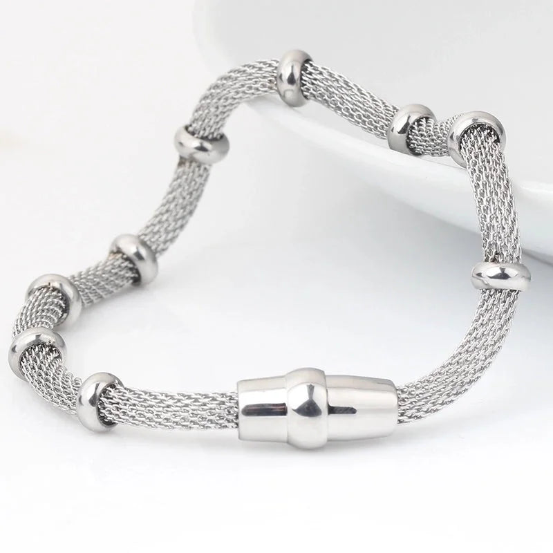 Basic Geometric Titanium Steel Plating Bracelets