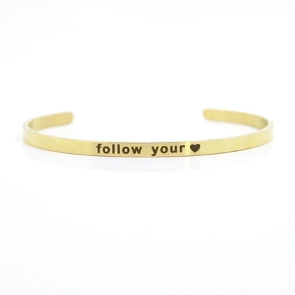 Minimalist Letter Stainless Steel Bangle