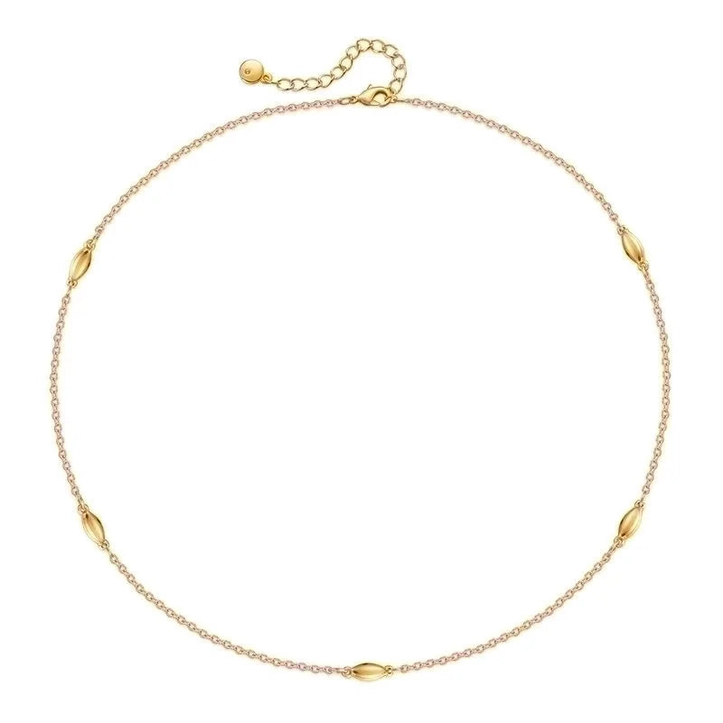 Ig Style Minimalist Solid Color Copper Plating Chain 18k Gold Plated Necklace