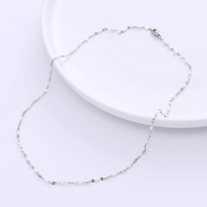 Casual Lips 304 Stainless Steel No Inlaid 18K Gold Plated Epoxy Chain Stainless Steel Necklaces