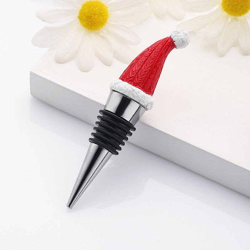 Christmas Fashion Christmas Hat Alloy Resin Christmas Wine Stopper