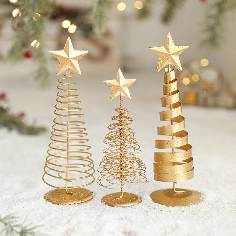 Christmas Elegant Lady Minimalist Christmas Tree Iron Holiday Daily Selfie Ornaments Decorations Table Decoration