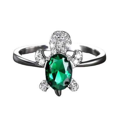 Minimalist Animal Copper Plating Inlay Artificial Gemstones Rings