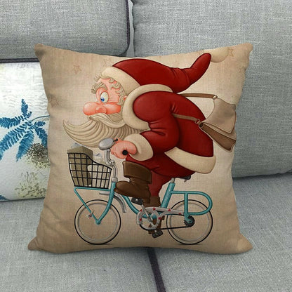 Christmas Nordic Style Modern Style Classic Style Christmas Tree Santa Claus Dog Linen Pillow Cases Couch & Sofa Decor