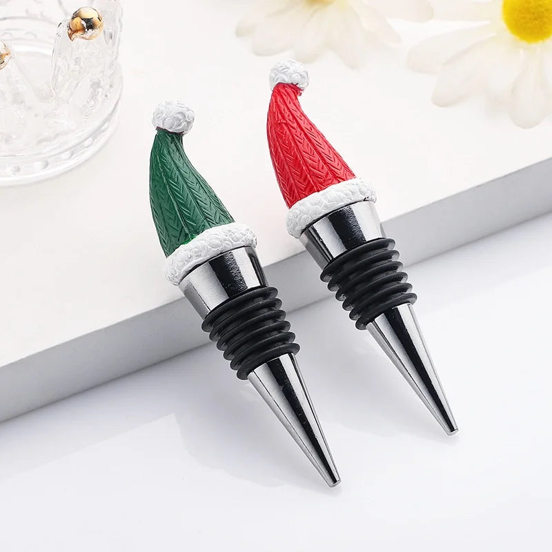 Christmas Fashion Christmas Hat Alloy Resin Christmas Wine Stopper
