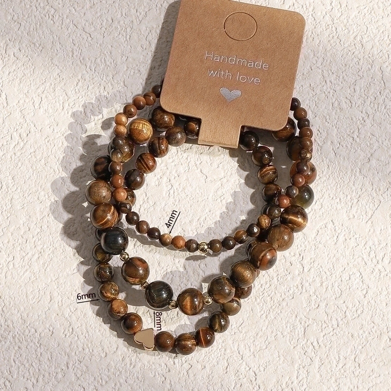 Minimalist Color Block Natural Stone Beaded Bracelets