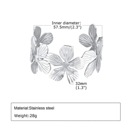 Classic Style Solid Color 304 Stainless Steel 18K Gold Plated Bangle In Bulk