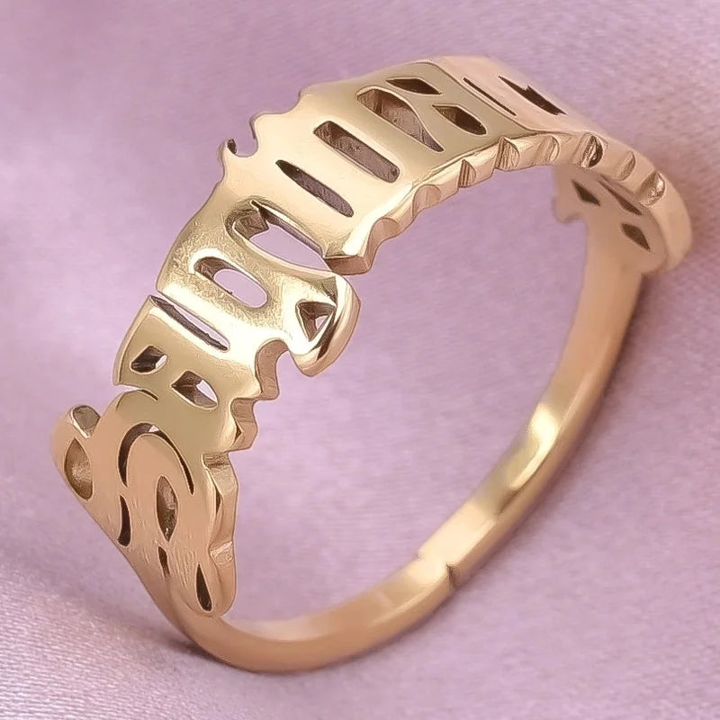 Minimalist Constellation 304 Stainless Steel 18K Gold Plated Polishing Rings