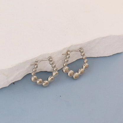 1 Pair Minimalist Round Square Heart Shape 304 Stainless Steel Earrings