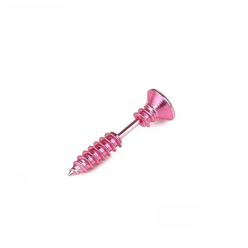 Fashion Punk Style Titanium Steel Screw Stud Earrings