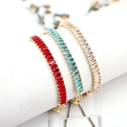 Fashion Geometric Copper Plating Artificial Gemstones Bracelets