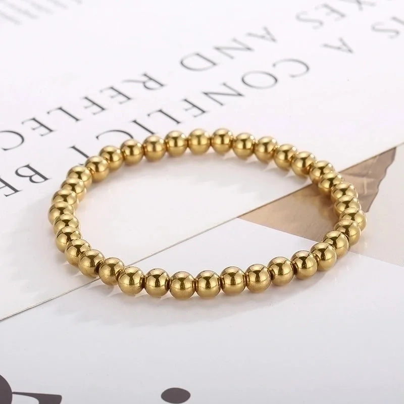 Casual Minimalist Geometric Stainless Steel 18K Gold Plated Bracelets In Bulk
