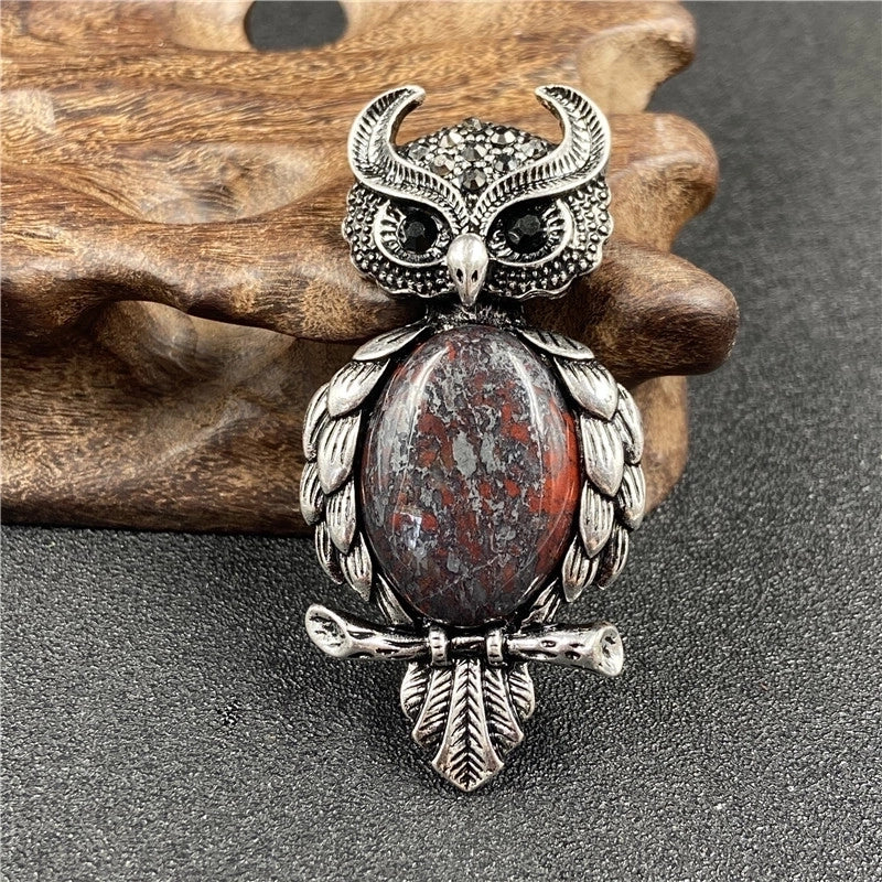 1 Piece Minimalist Owl Gem Plating Natural Stone Necklace
