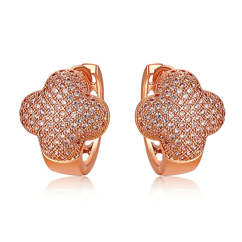 5 Pieces Women Geometric Metal Copper Stud Earrings