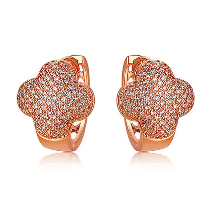 5 Pieces Women Geometric Metal Copper Stud Earrings