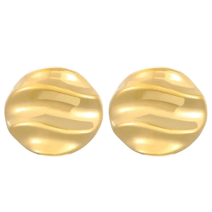 1 Pair Retro Solid Color Irregular Plating 304 Stainless Steel Stainless Steel Earrings