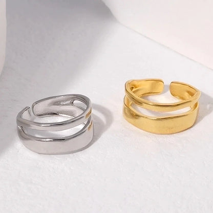 Minimalist Geometric Stainless Steel Hollow Out Open Ring 1 Piece