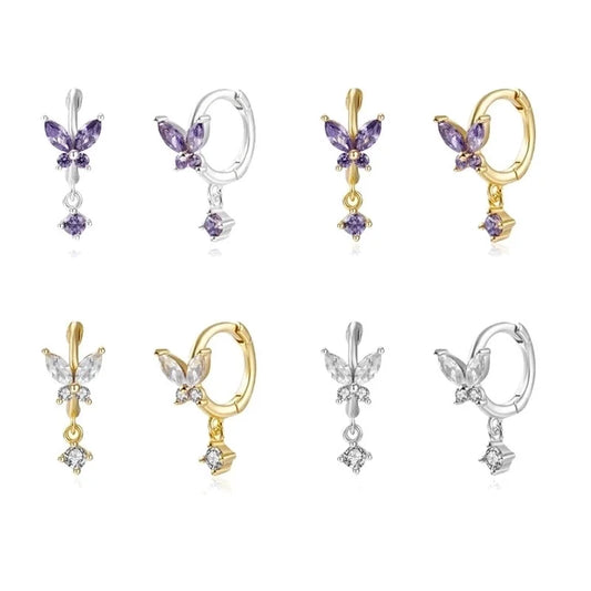 Minimalist Bow Knot Copper Artificial Gemstones Earrings