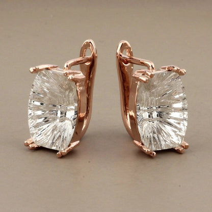 1 Pair Minimalist Classic Style Solid Color Inlay Copper Artificial Gemstones Earrings